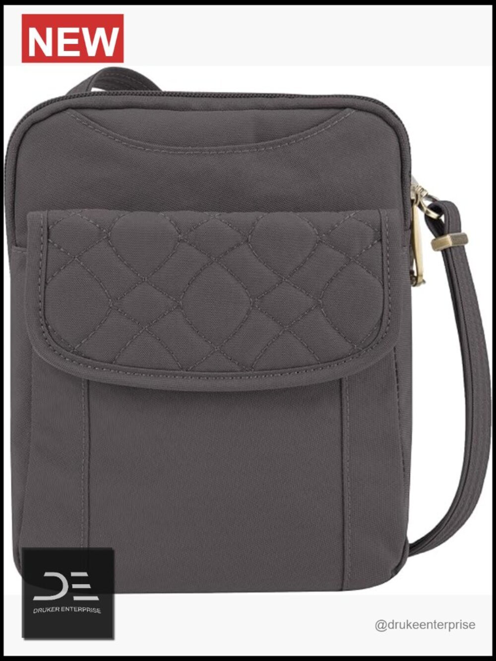 Anti-Theft Quilted Crossbody Pouch with RFID Blocking